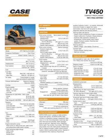 tv450 specs